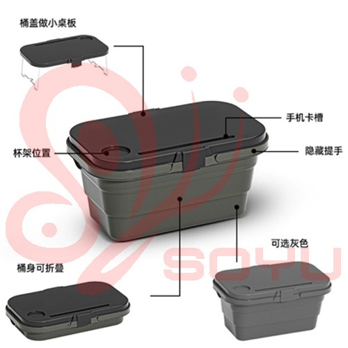 戶外摺疊野餐籃(附桌板蓋)